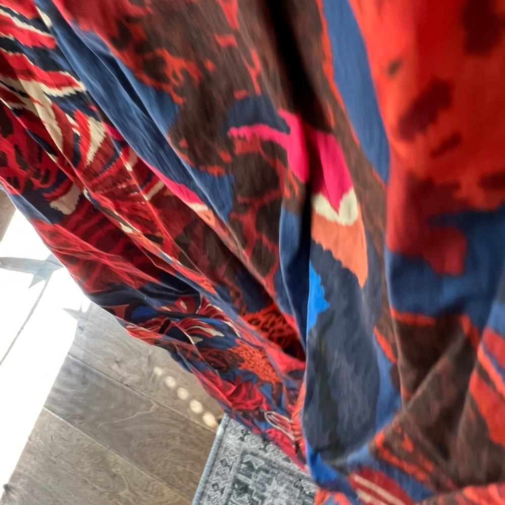 Farm Rio Bold Tropical Print V-Neck Maxi Dress - Red & Blue - Picture 5 of 12